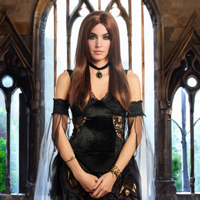 Gothic Goddess Mixed Dark Brown Adult Costume Wig