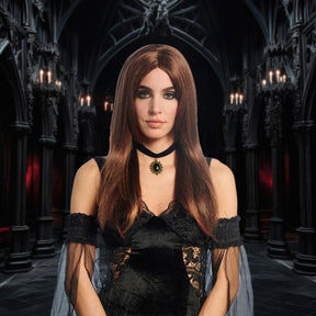 Gothic Goddess Mixed Dark Brown Adult Costume Wig