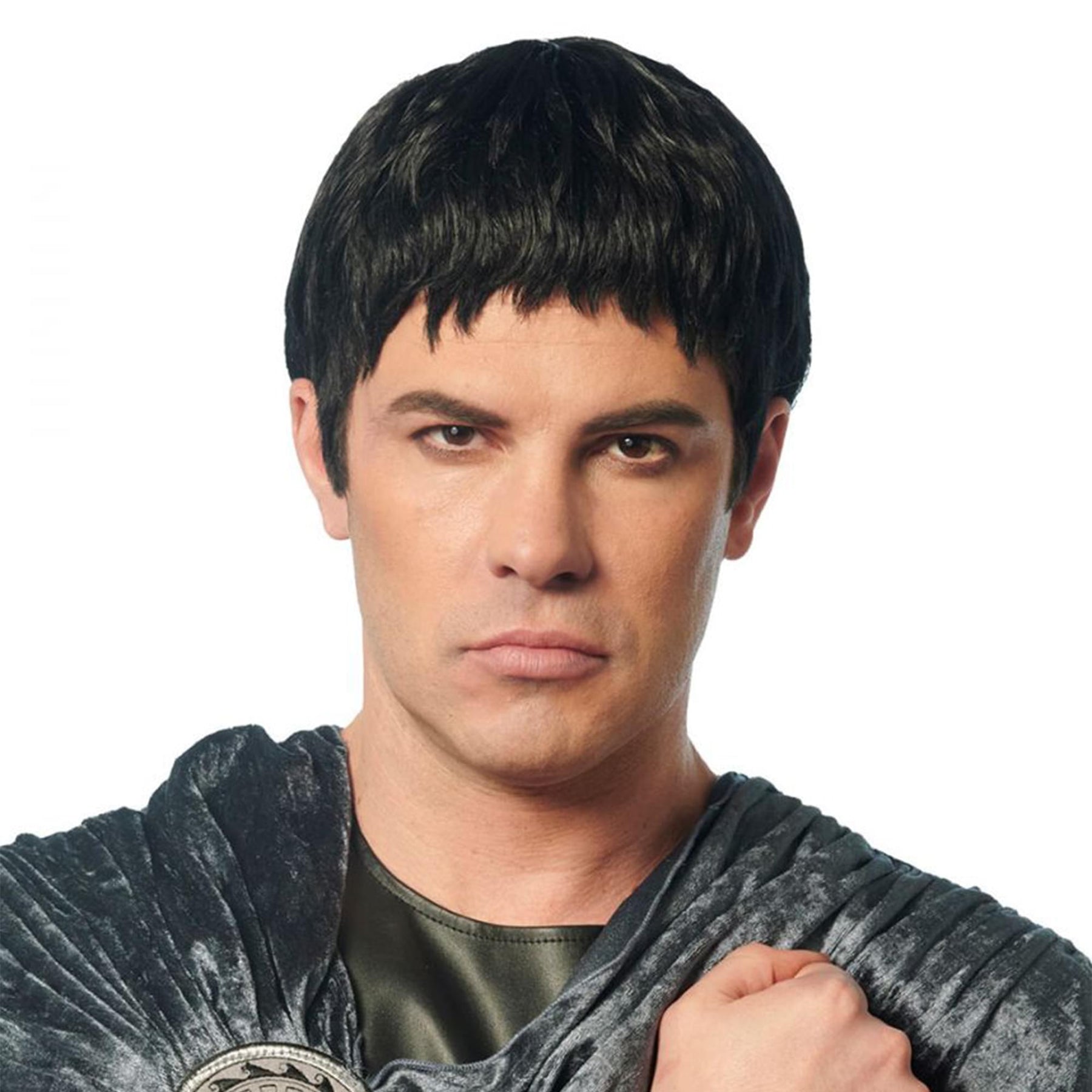 Roman Warrior Black Adult Costume Wig