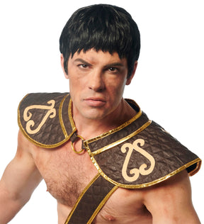 Roman Warrior Black Adult Costume Wig