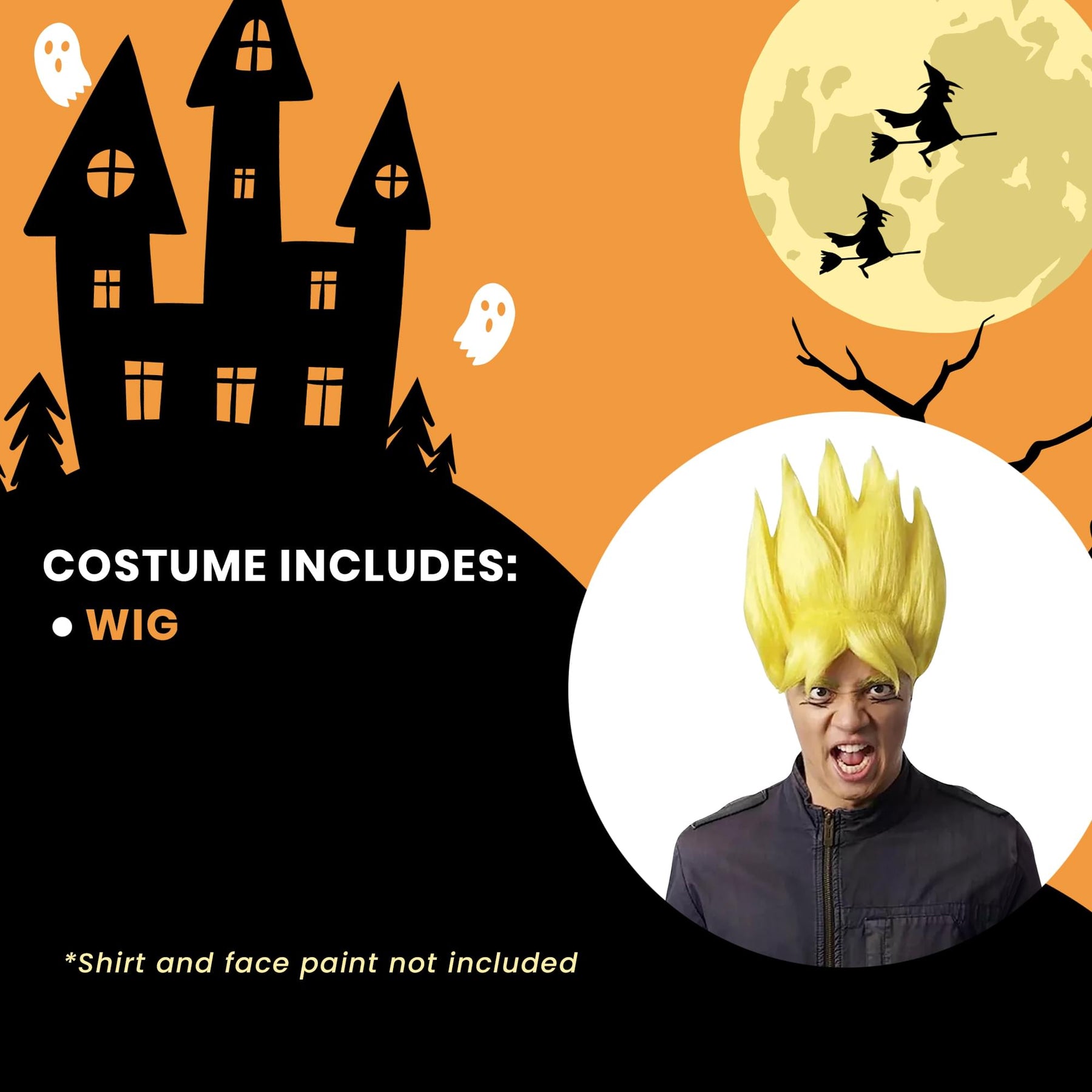 Anime Warrior Adult Yellow Costume Wig