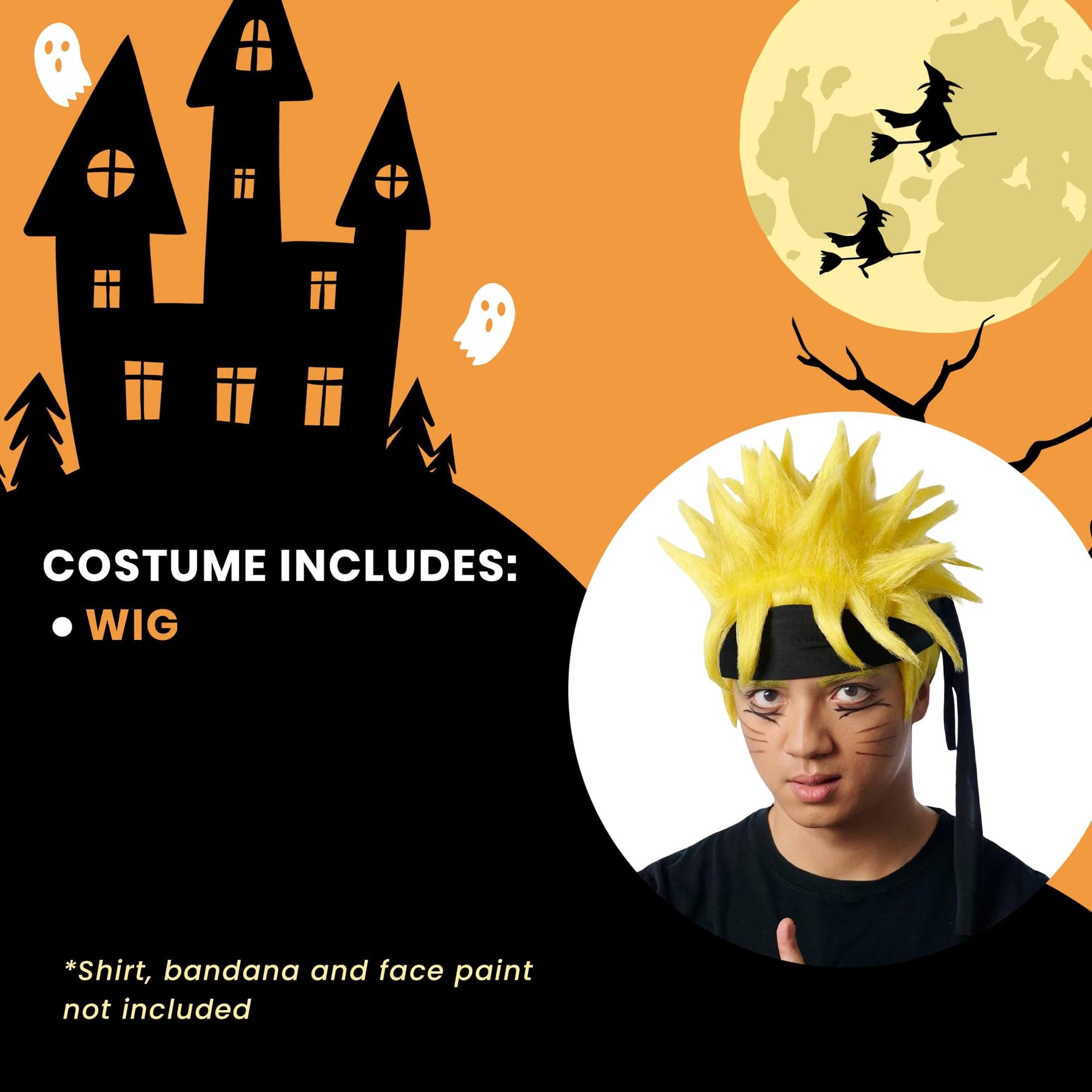 Anime Ninja Adult Yellow Costume Wig