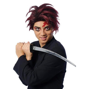 Anime Slayer Adult Burgundy Costume Wig