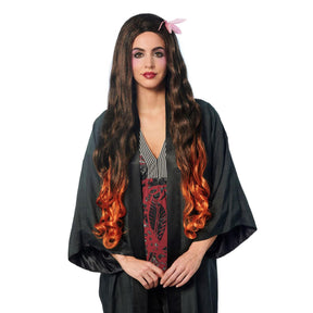 Sister Slayer Brown & Orange Adult Costume Anime Wig