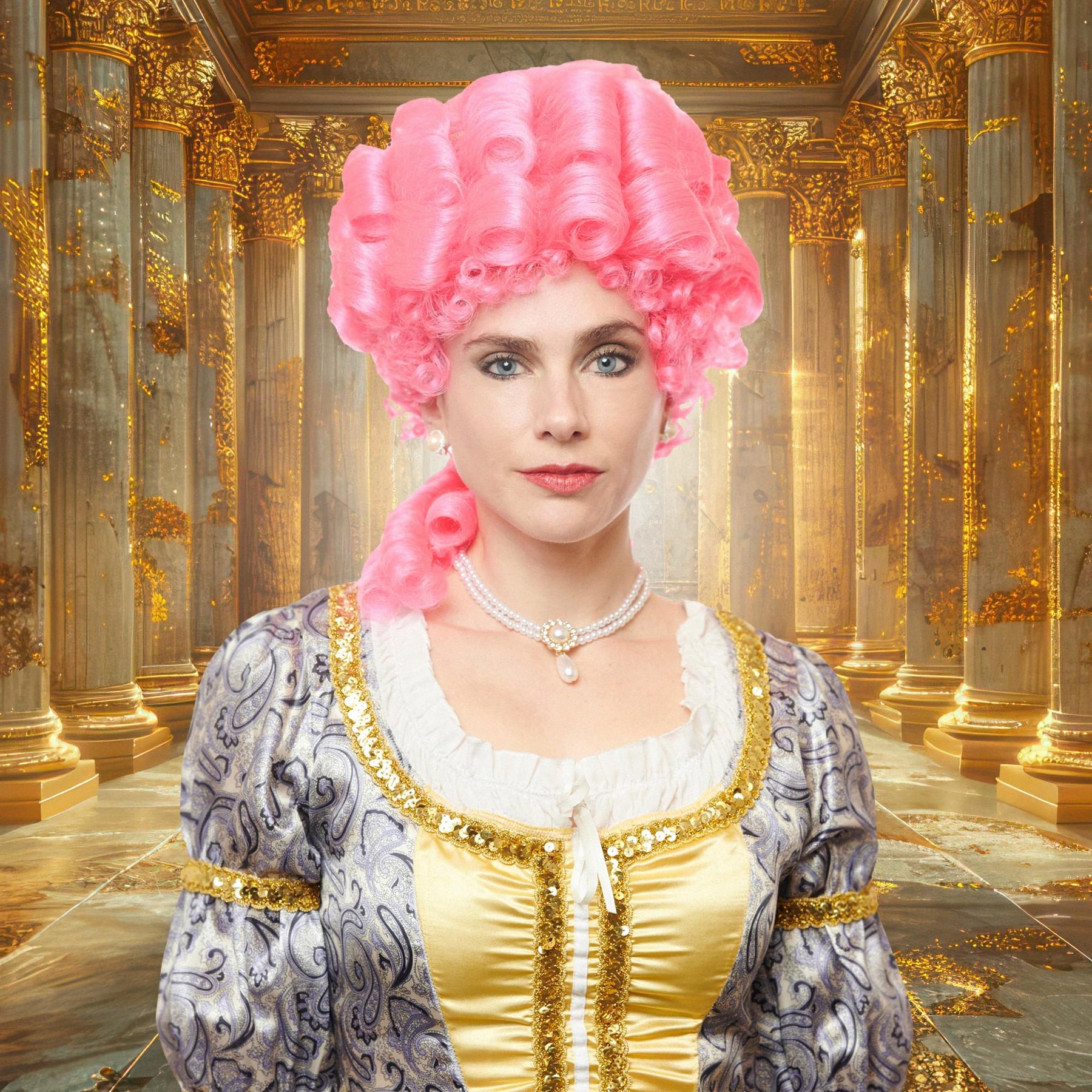 Marie Antoinette Pink Adult Costume Wig