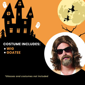 Lazy Guy Adult Costume Wig & Goatee