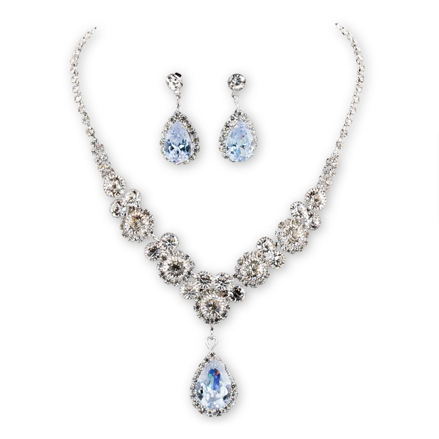 Teardrop Necklace and Earrings Adult Costume Jewelry