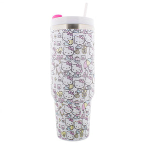 Sanrio Hello Kitty 40oz Stainless Steel Tumbler with Handle, Lid, & Straw