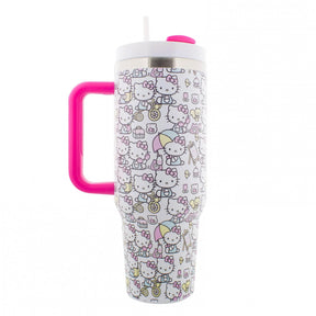 Sanrio Hello Kitty 40oz Stainless Steel Tumbler with Handle, Lid, & Straw