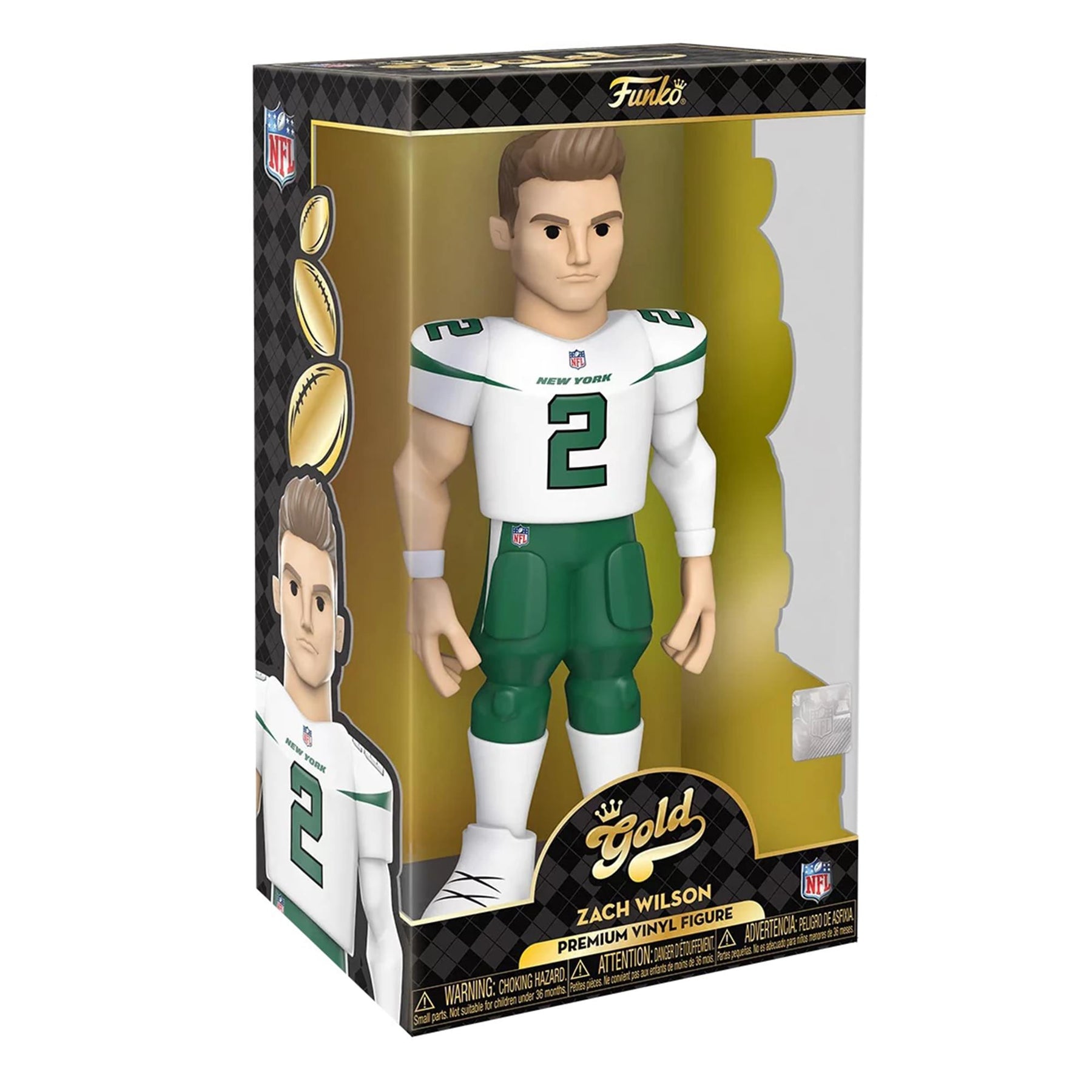 NY Jets NFL Funko Gold 12 Inch Vinyl Figure | Zach Wilson