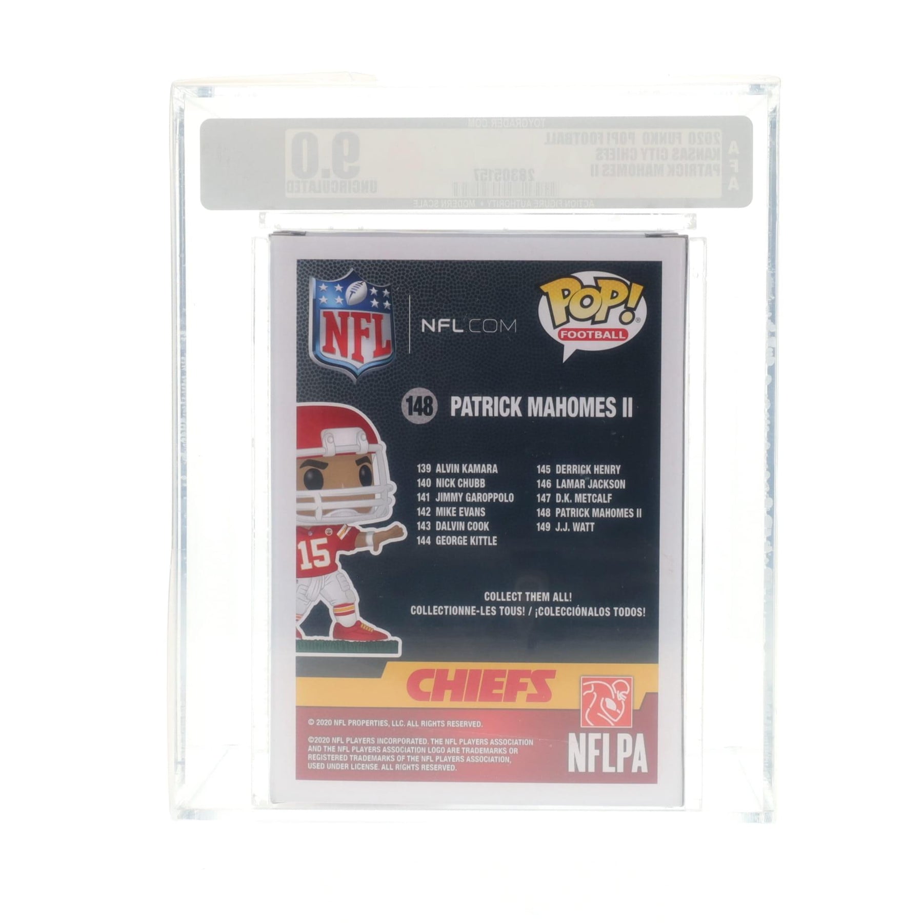 Kansas City Chiefs NFL Funko POP Vinyl Figure | Patrick Mahomes | Rated AFA 9