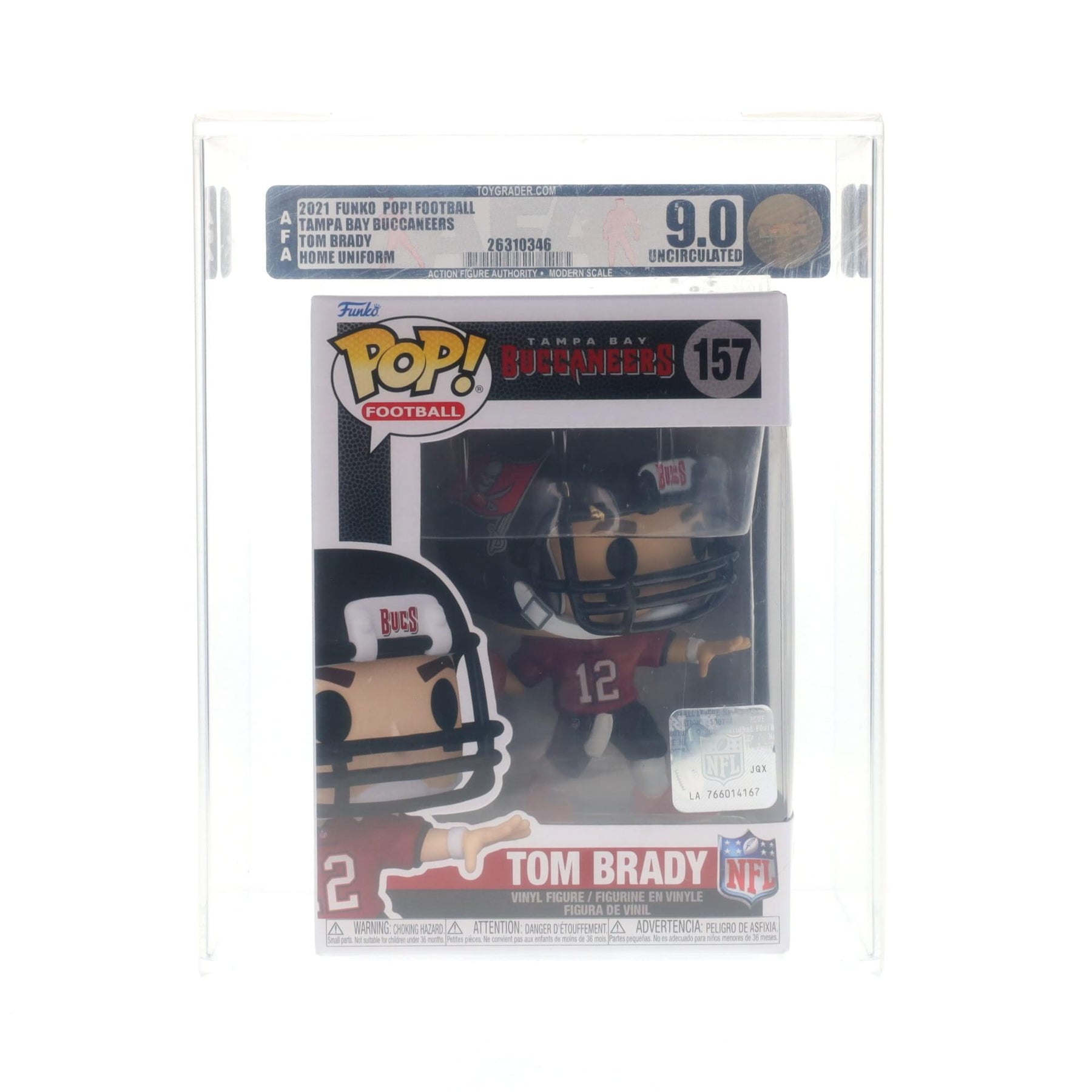 Tampa Bay Buccaneers NFL Funko POP Vinyl Figure | Tom Brady (Home Uniform) | Rated AFA 9