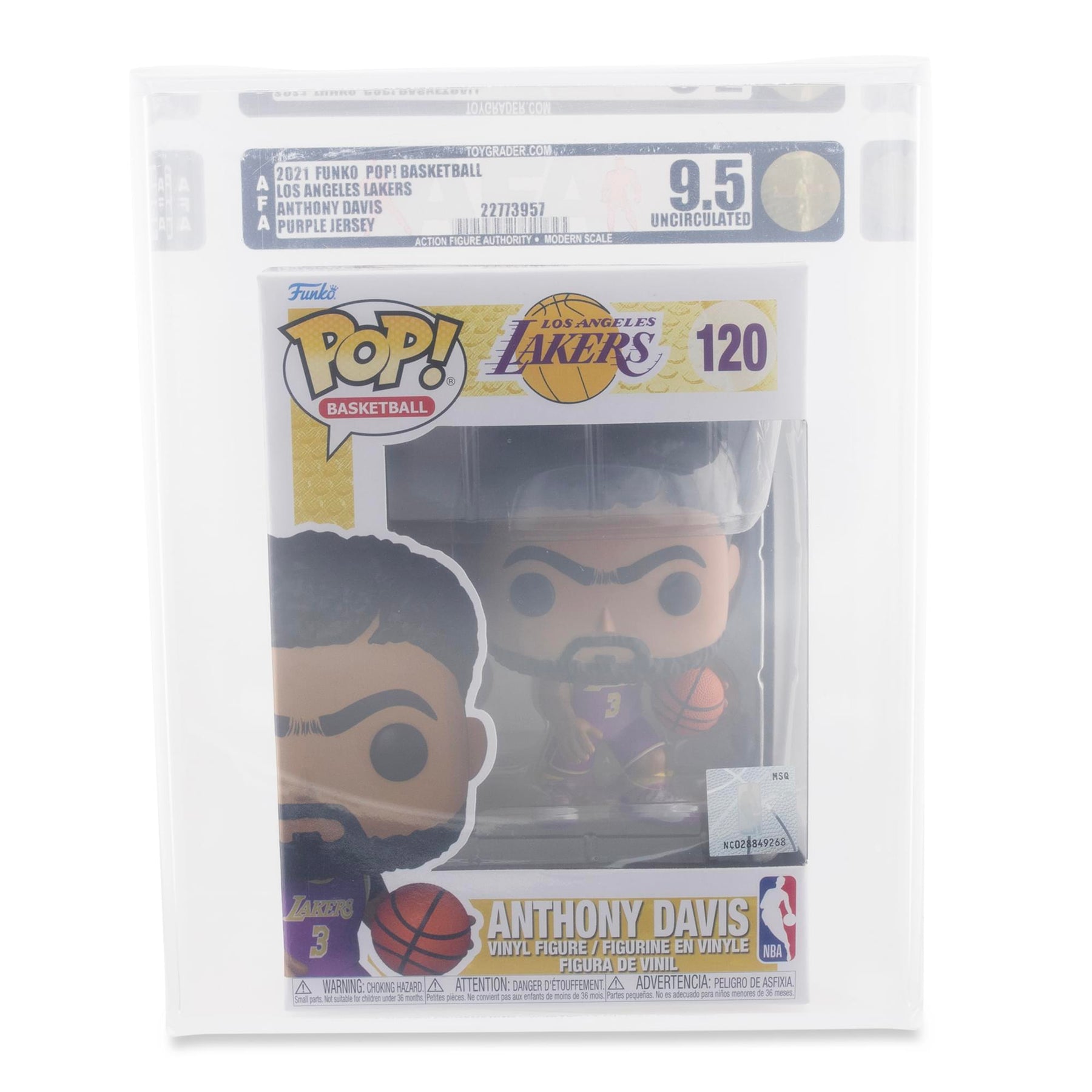 NBA LA Lakers Funko POP | Anthony Davis (Purple Jersey) | Rated AFA 9.5