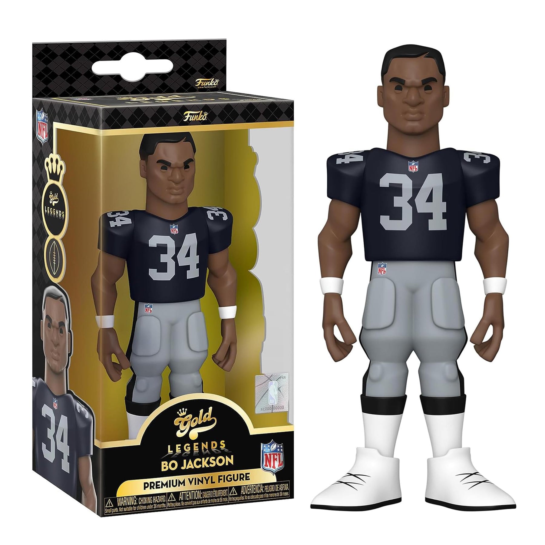 LA Raiders NFL Funko Gold 5 Inch Vinyl Figure | Bo Jackson