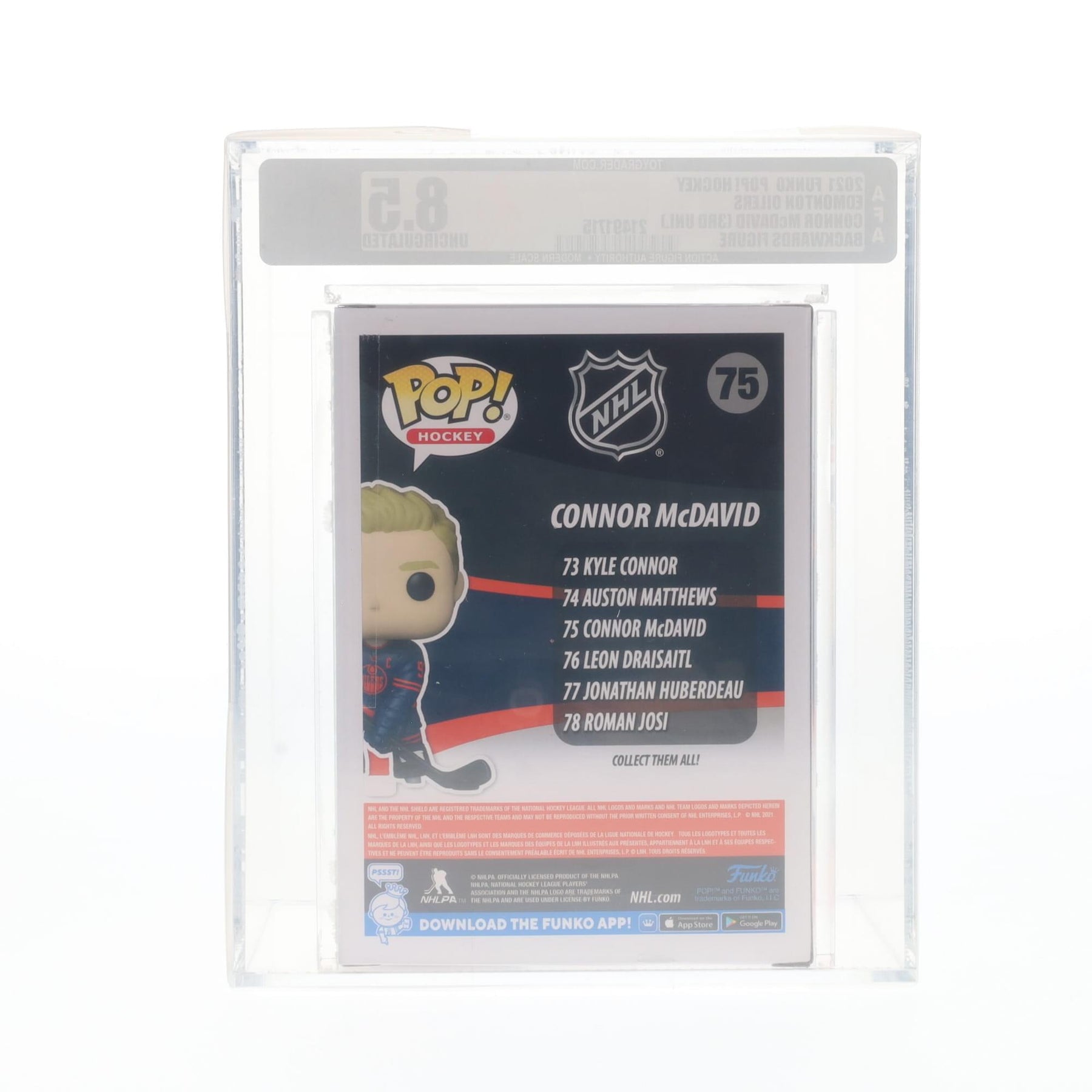 Edmonton Oilers NHL Funko POP | Connor McDavid (Third Uniform) | Rated AFA 8.5