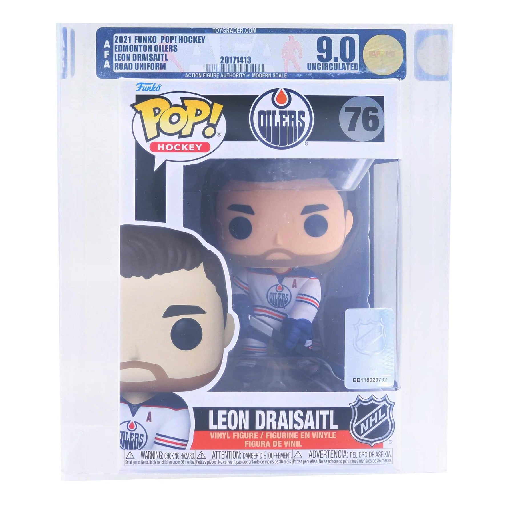 Edmonton Oilers NHL Funko POP | Leon Draisaitl (Road Uniform) | Rated AFA 9.0