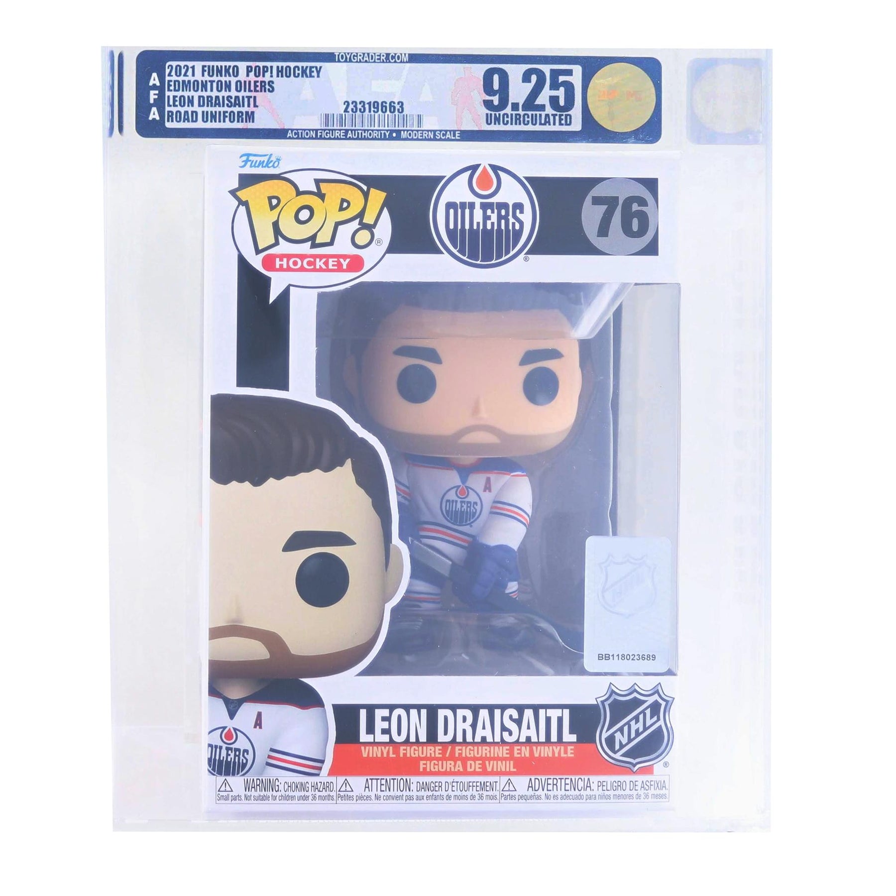 Edmonton Oilers NHL Funko POP | Leon Draisaitl (Road Uniform) | Rated AFA 9.25