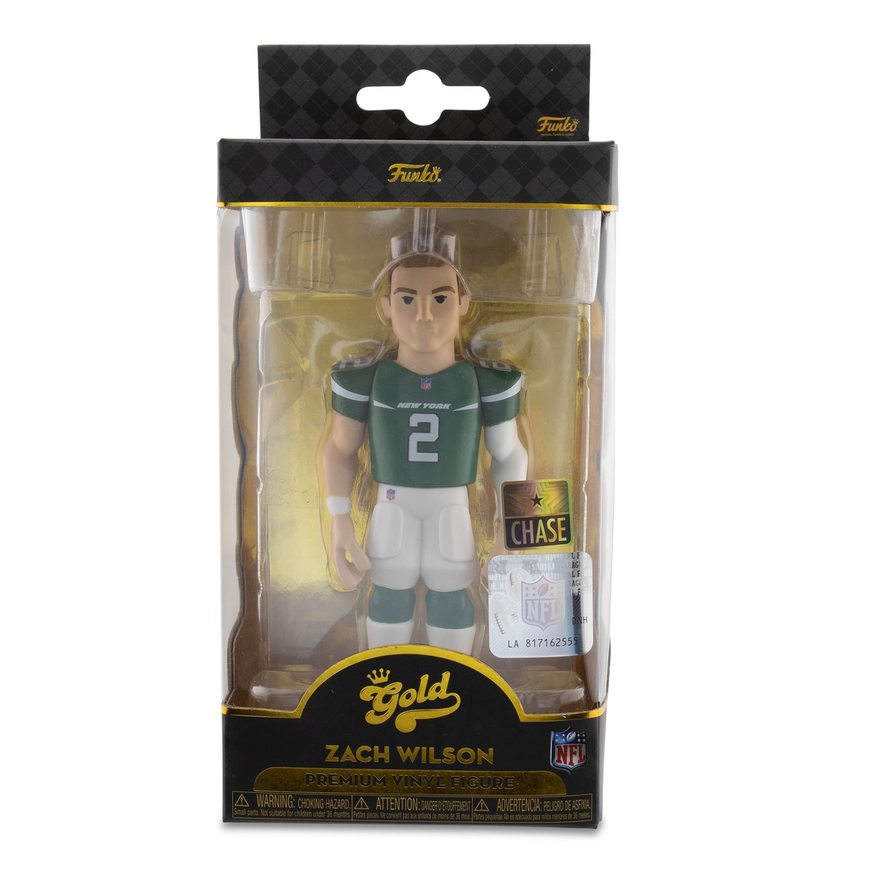 NY Jets NFL Funko Gold 5 Inch Vinyl Figure | Zach Wilson CHASE