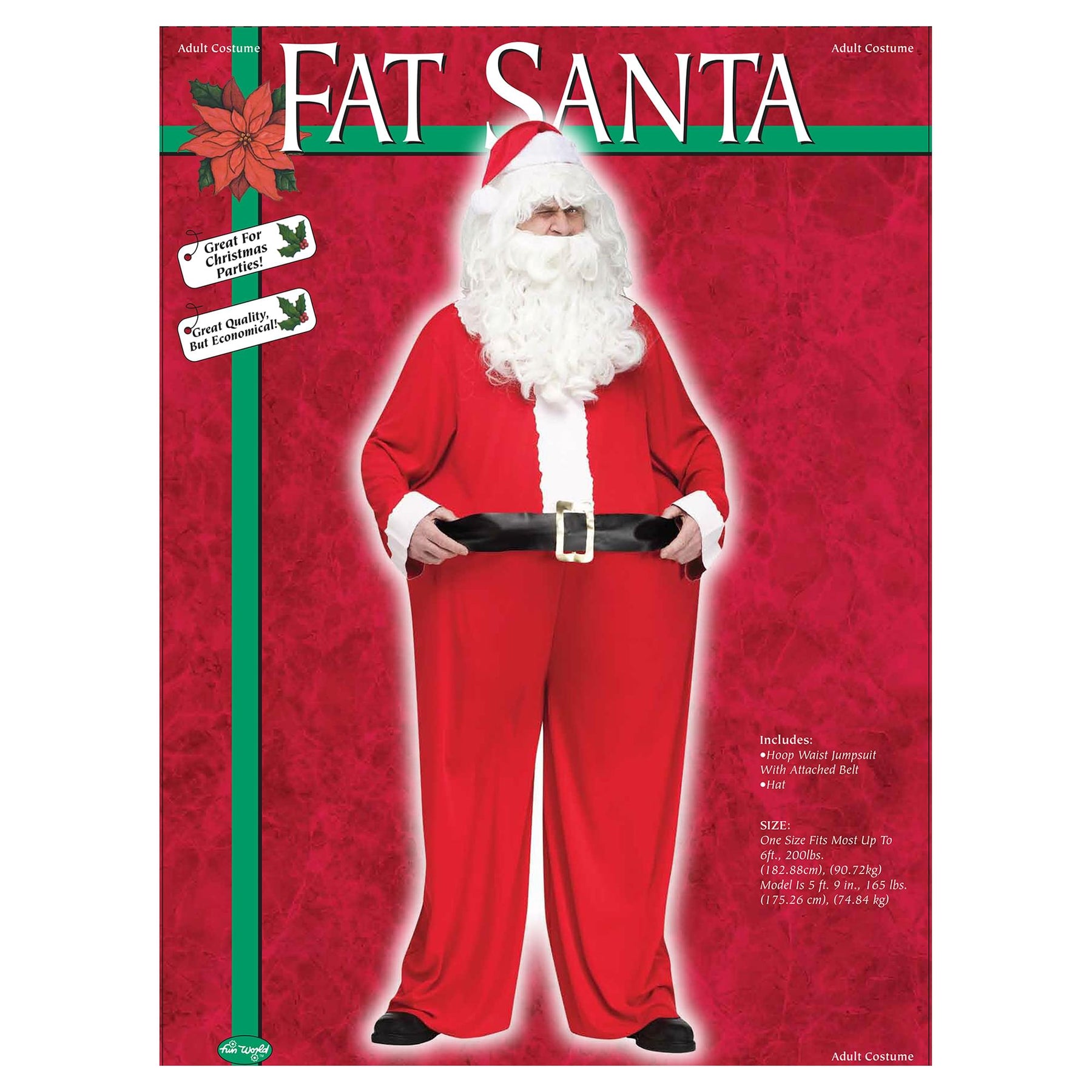 Fat Santa Adult Costume | One Size Fits Most