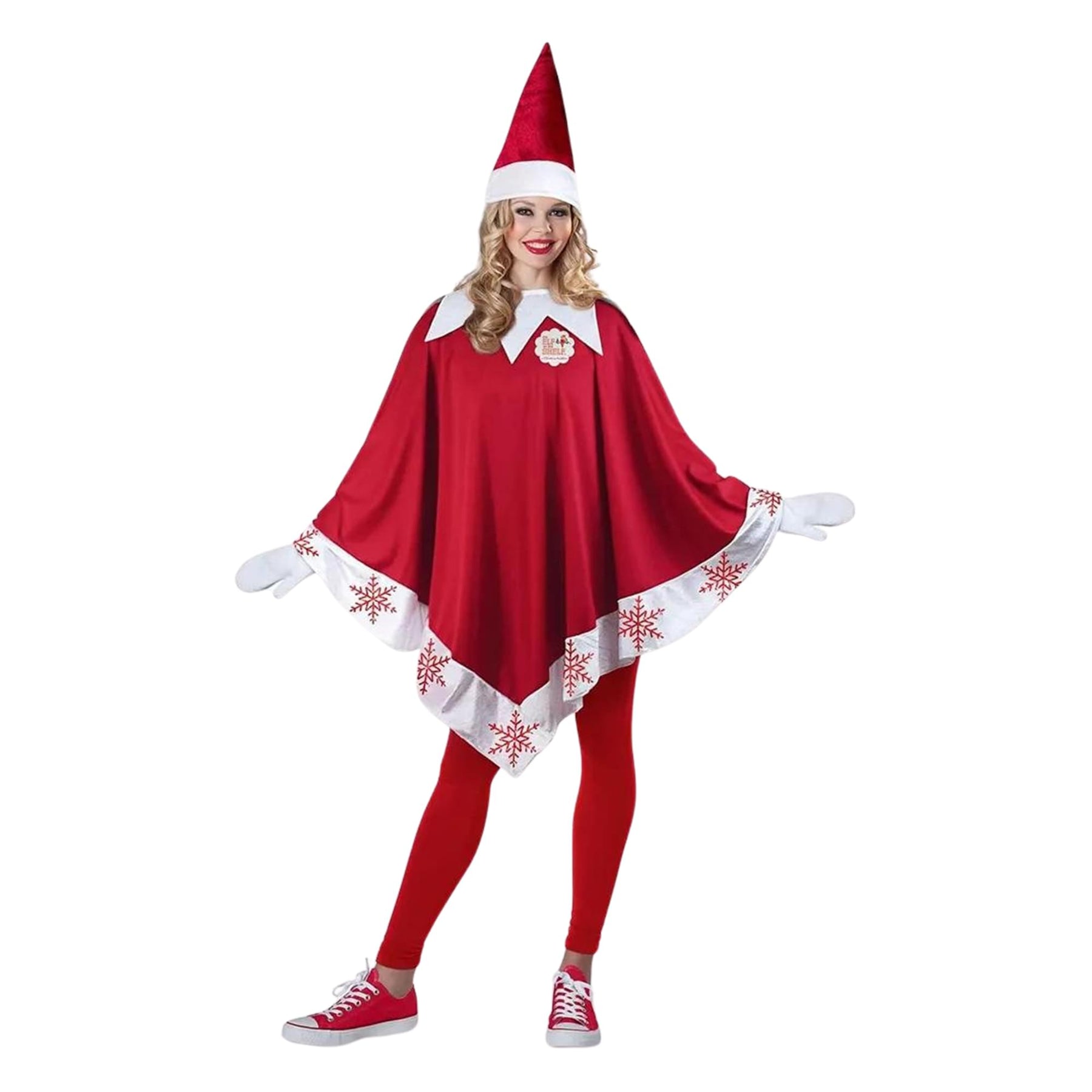 Elf On The Shelf Adult Elf Adult Costume Poncho | One Size Fits Up to 14