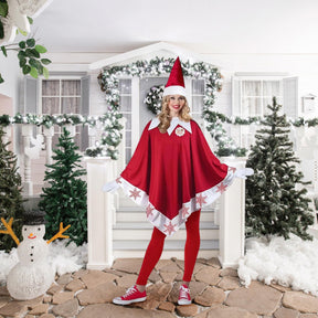 Elf On The Shelf Adult Elf Adult Costume Poncho | One Size Fits Up to 14