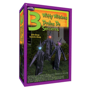 Light-Up & Color Change 36 Inch Lawn Witches | Set of 3