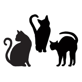 Black Cat Silhouettes Halloween Yard Décor | 3-Pack