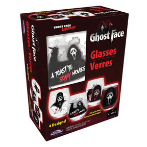 Scream Ghost Face Glass Wine Tumbler Set of 4