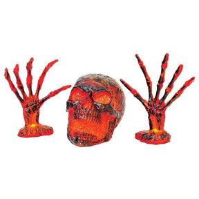 Light-Up Smoldering Skull Grave Breaker Halloween Decor