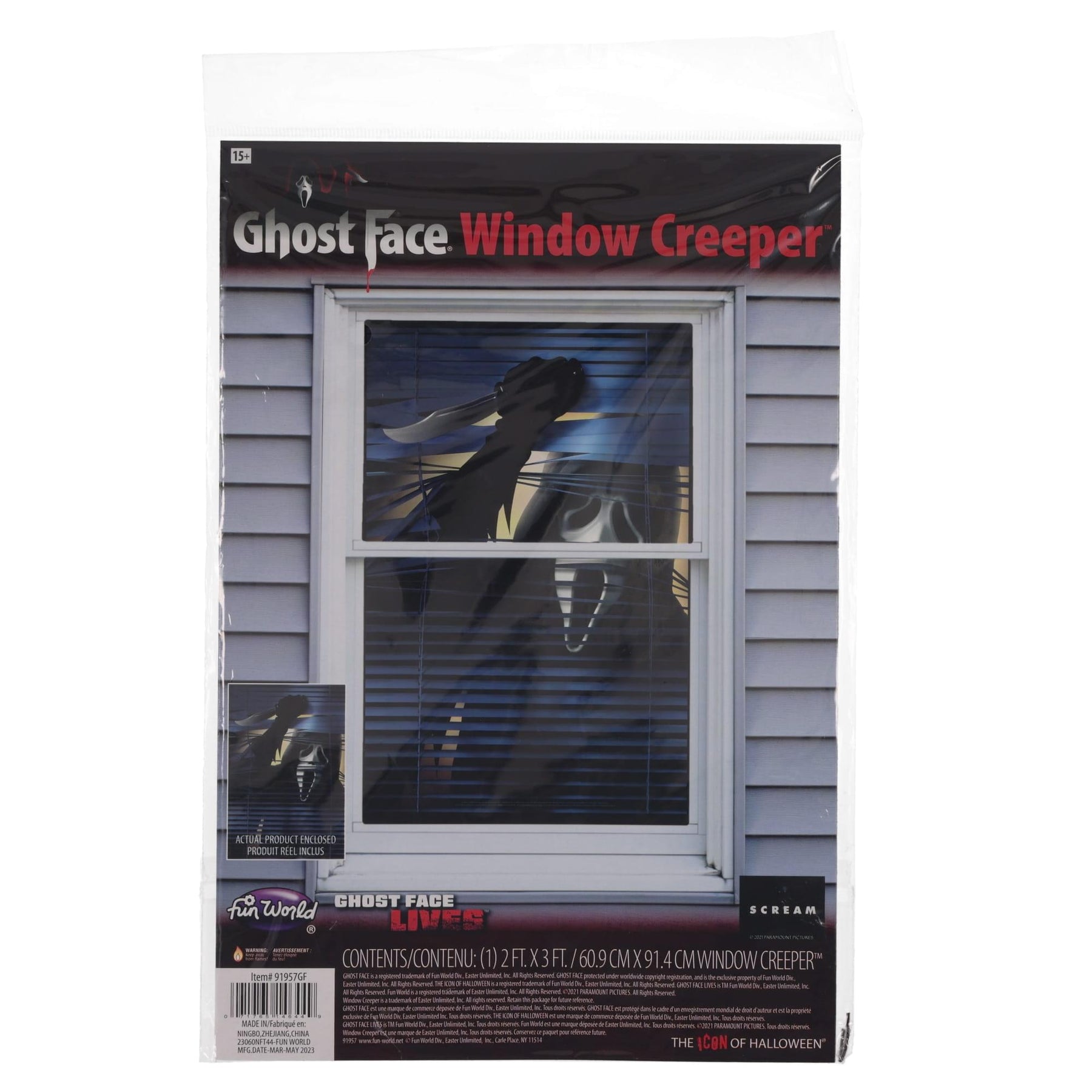 Ghost Face Window Creeper Halloween Decor