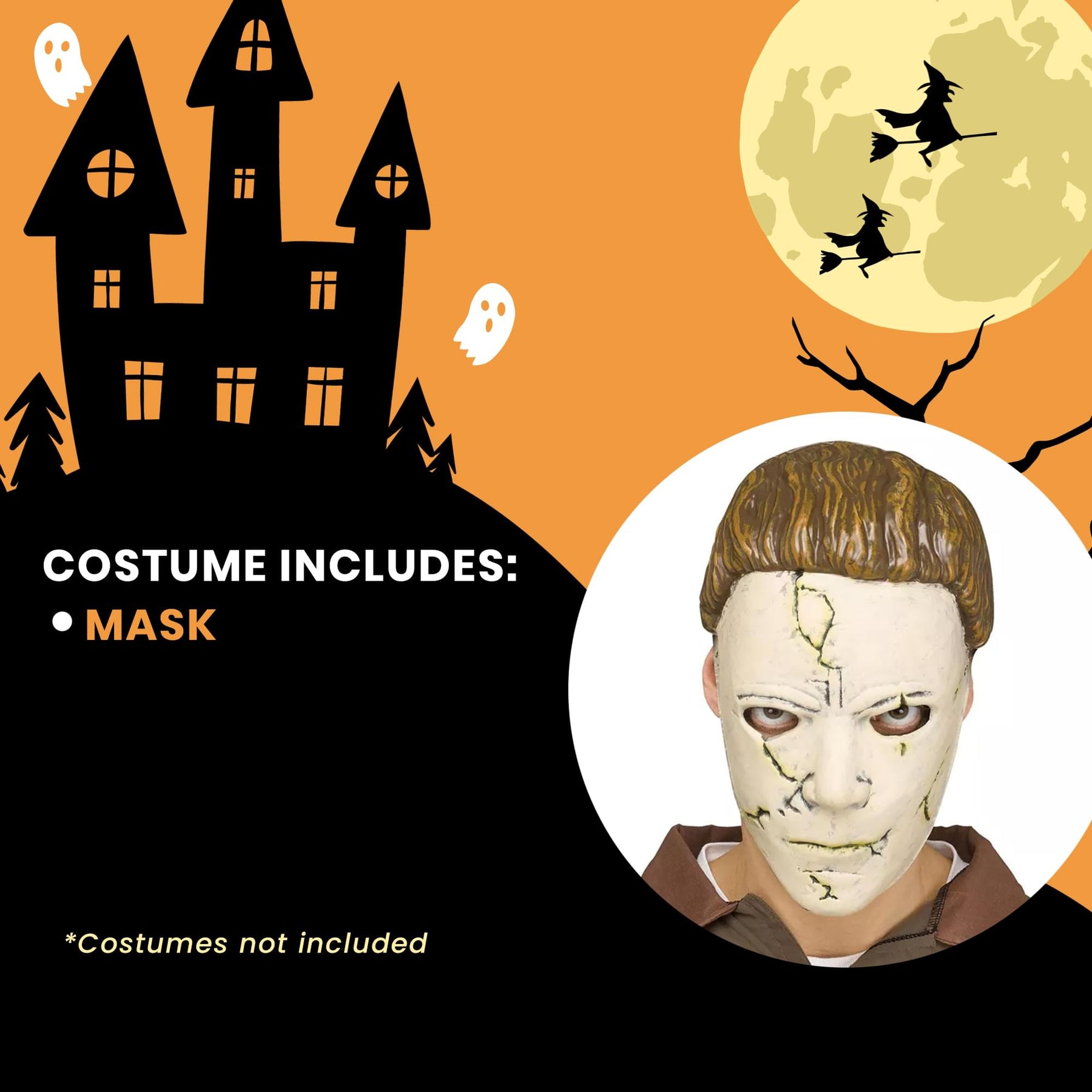 Halloween Michael Myers Adult Costume Memory-Flex Mask | One Size