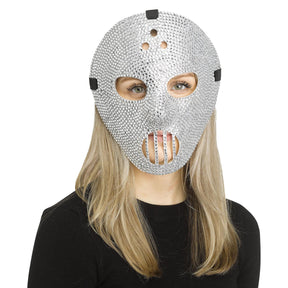 Rhinestone Hockey Adult Costume Mask