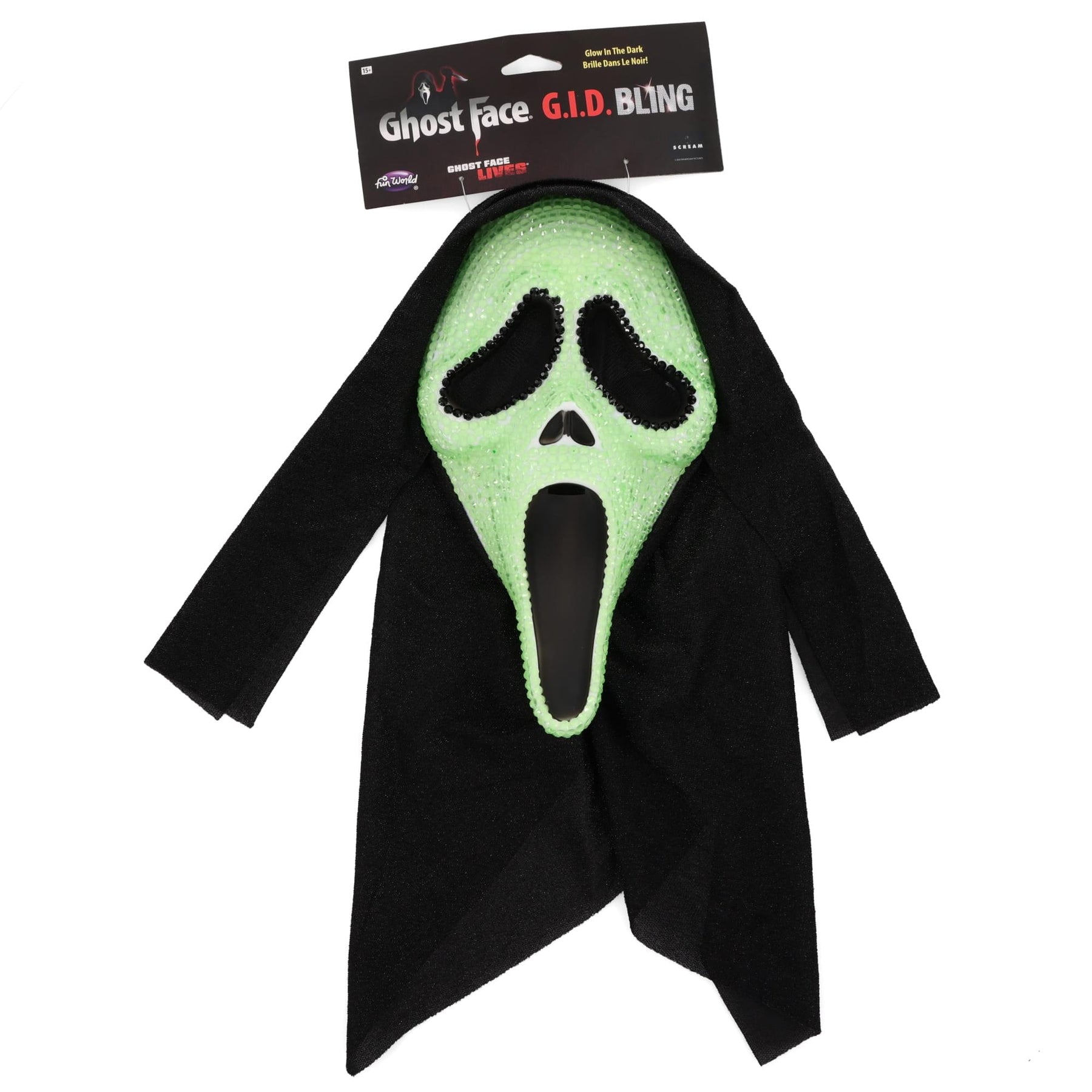 Ghost Face GID Bling Costume Mask