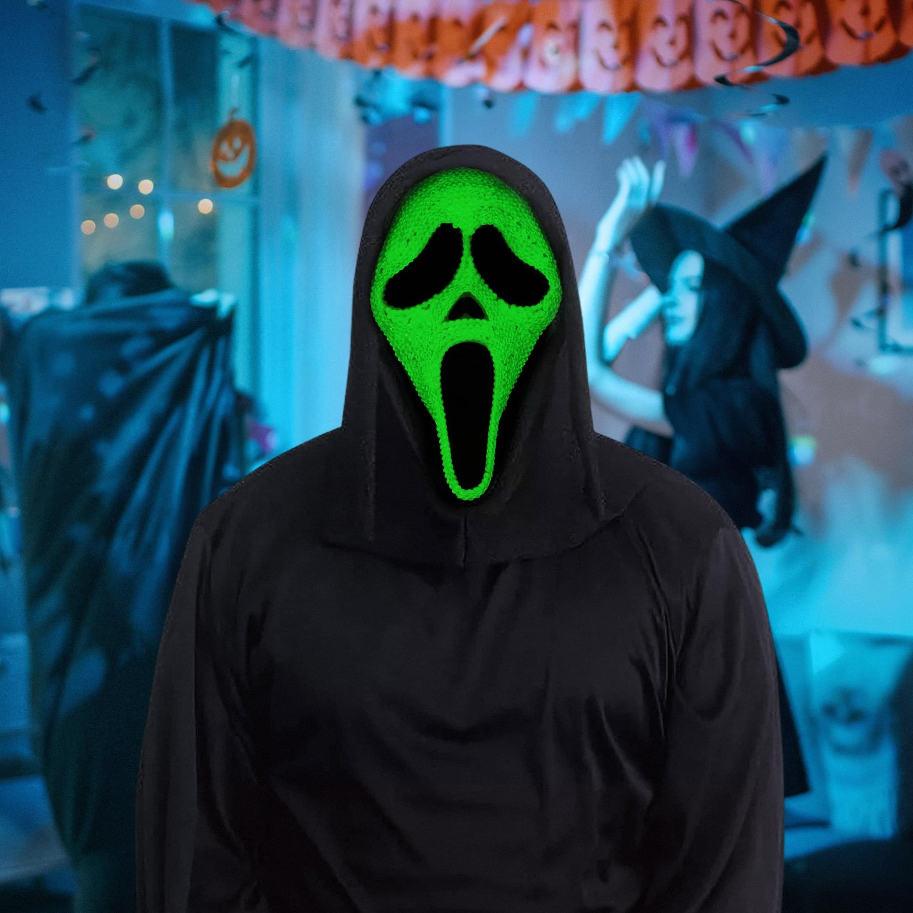 Ghost Face GID Bling Costume Mask