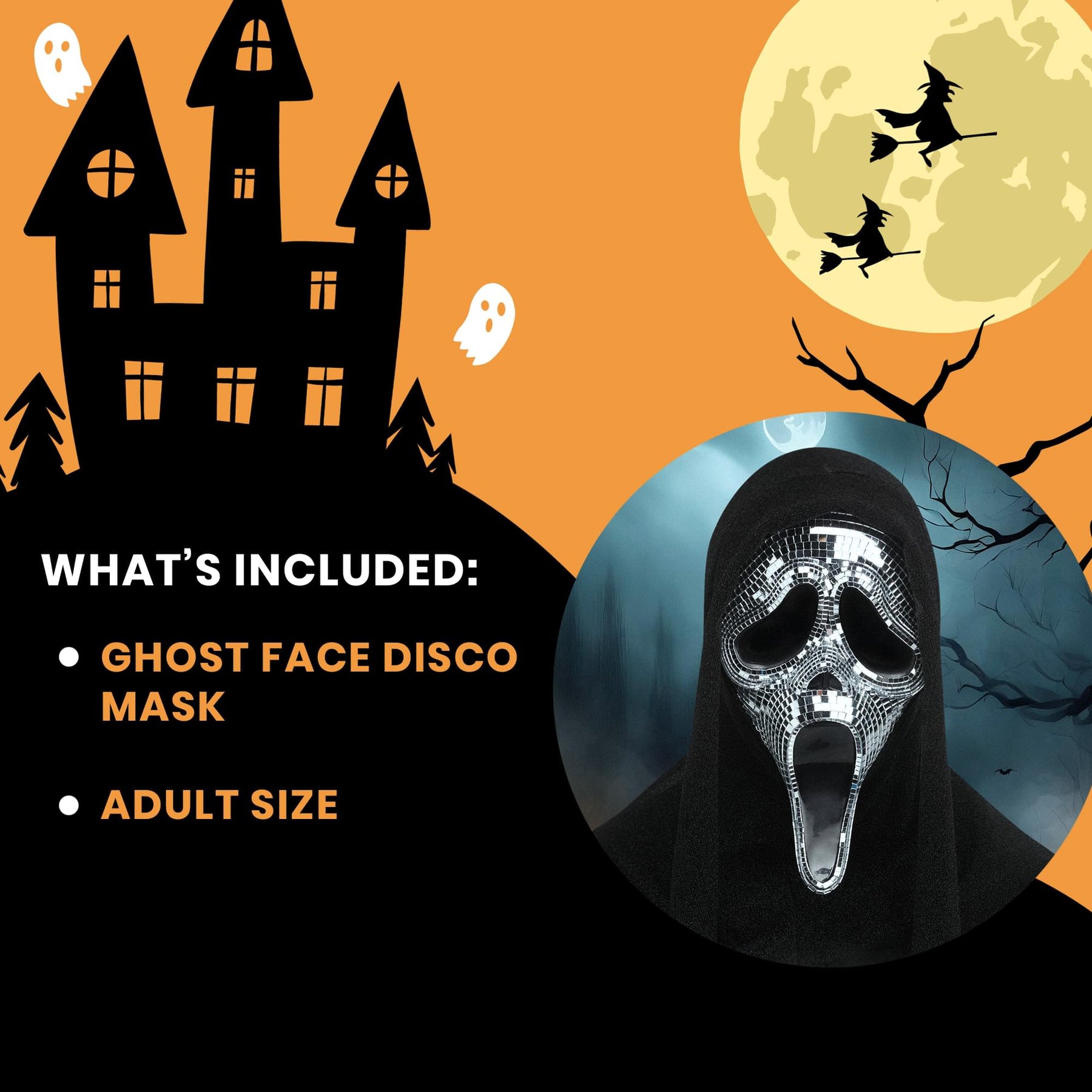 Scream Ghost Face Mirror Adult Costume Mask