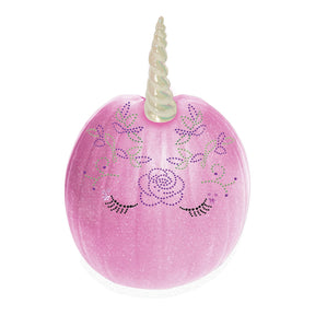 Glitter 3D Unicorn Pumpkin Decoration Kit | White Horn