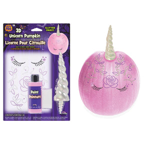 Glitter 3D Unicorn Pumpkin Decoration Kit | White Horn