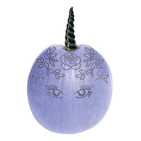 Glitter 3D Unicorn Pumpkin Decoration Kit | Black Horn