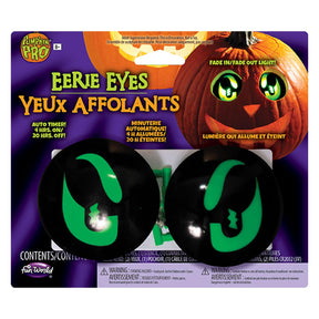 Eerie Light-Up Pumpkin Eyes Halloween Decoration | Green