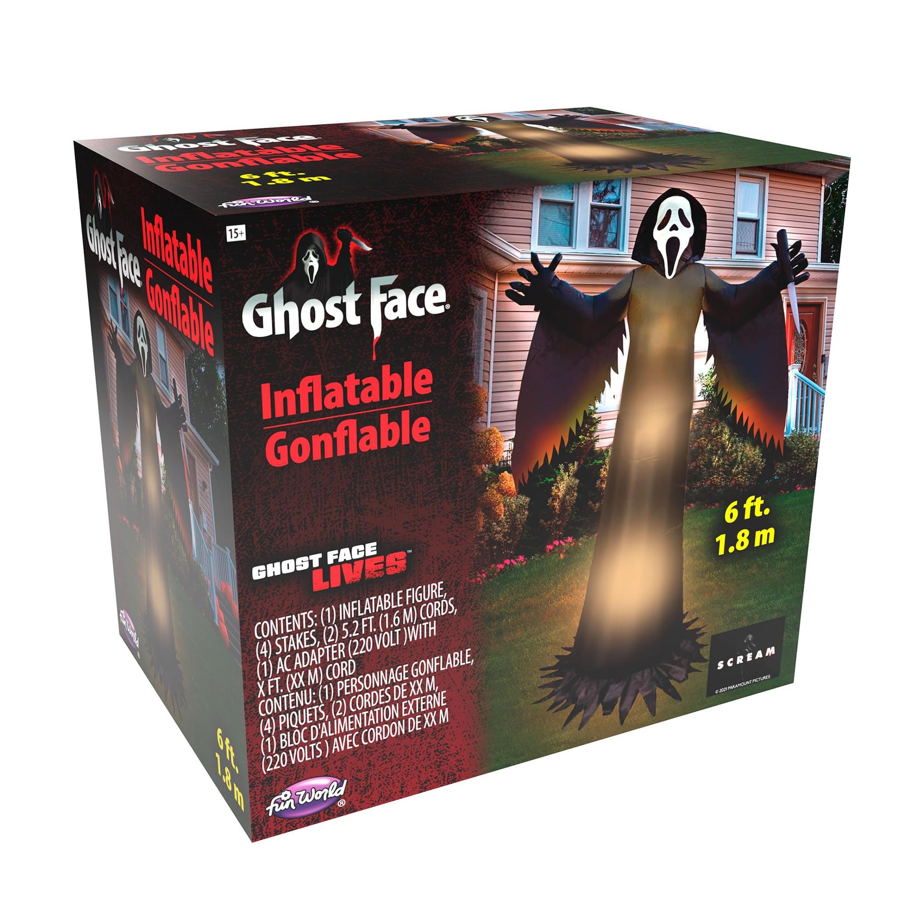 Scream Ghost Face 6' Inflatable Yard Decoration