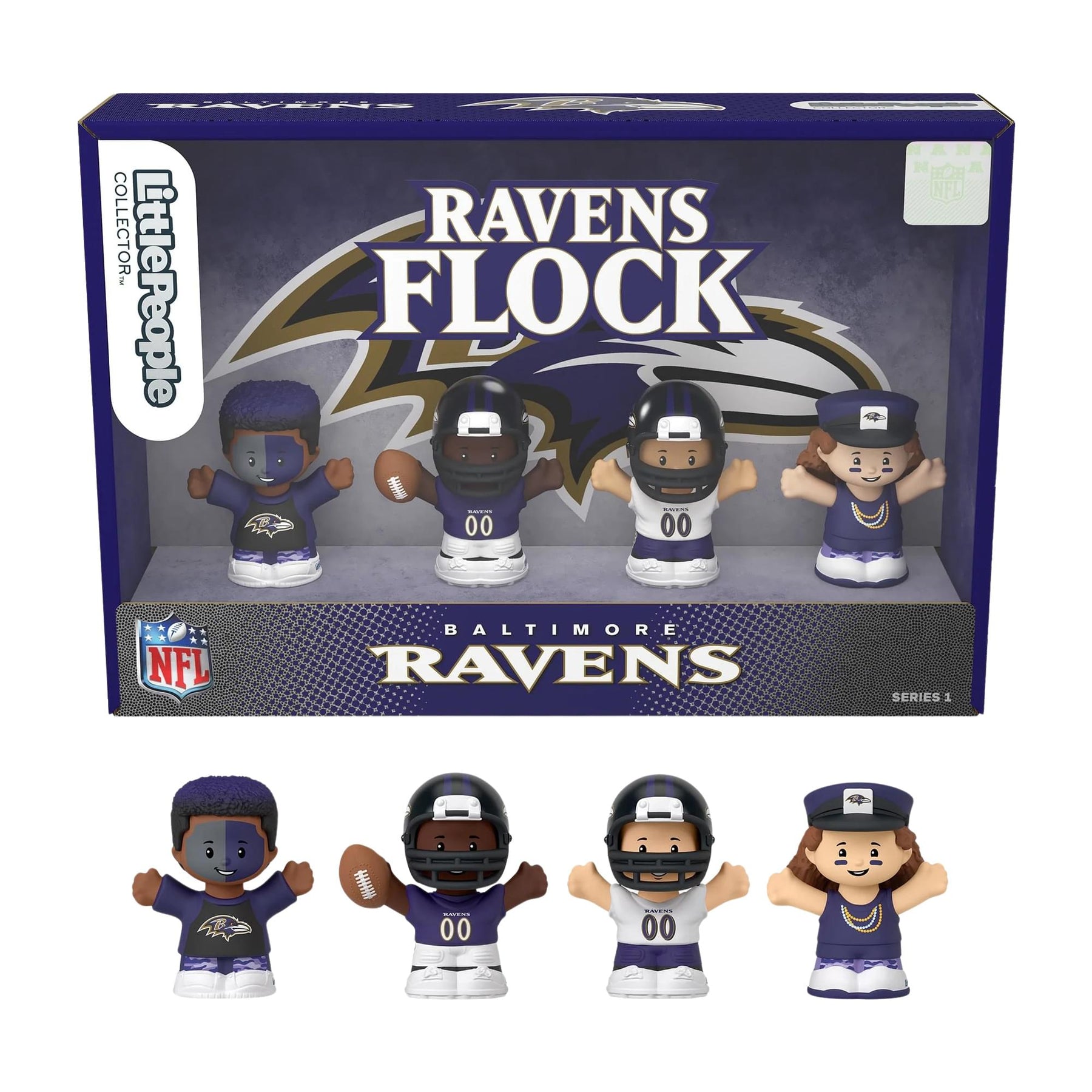 Baltimore Ravens 4-Piece NFL Little People Collector Set