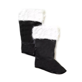 Santa Costume Boot Tops With Faux Fur Trim Adult