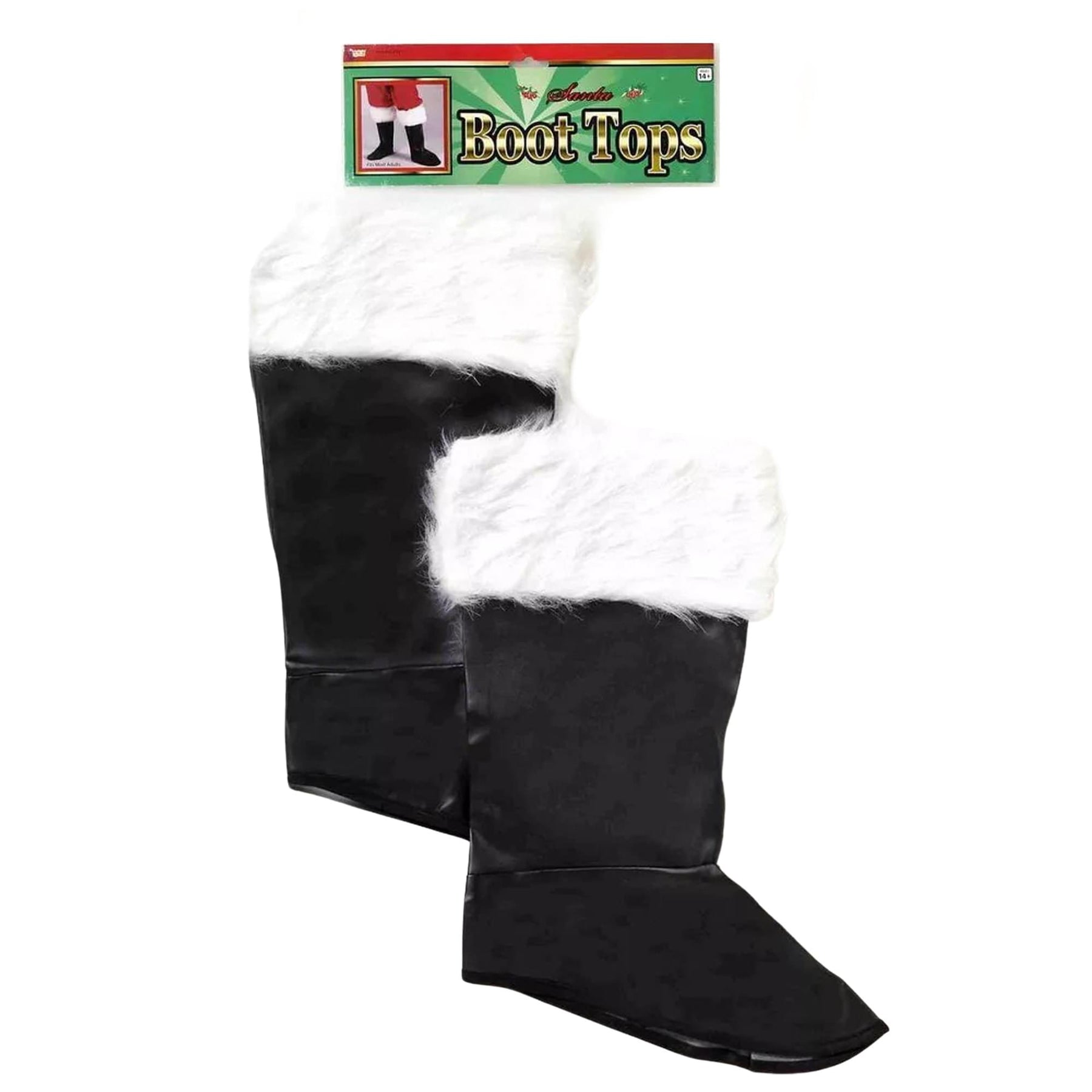 Santa Costume Boot Tops With Faux Fur Trim Adult