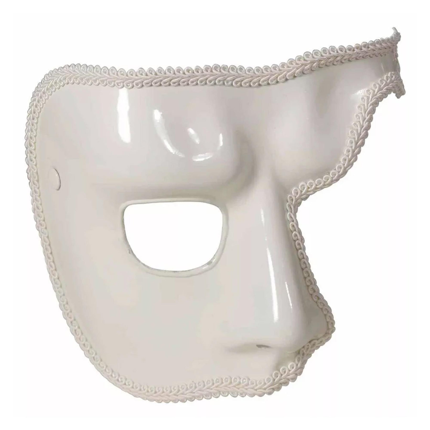 White Phantom Mardi Gras Costume Half-Mask