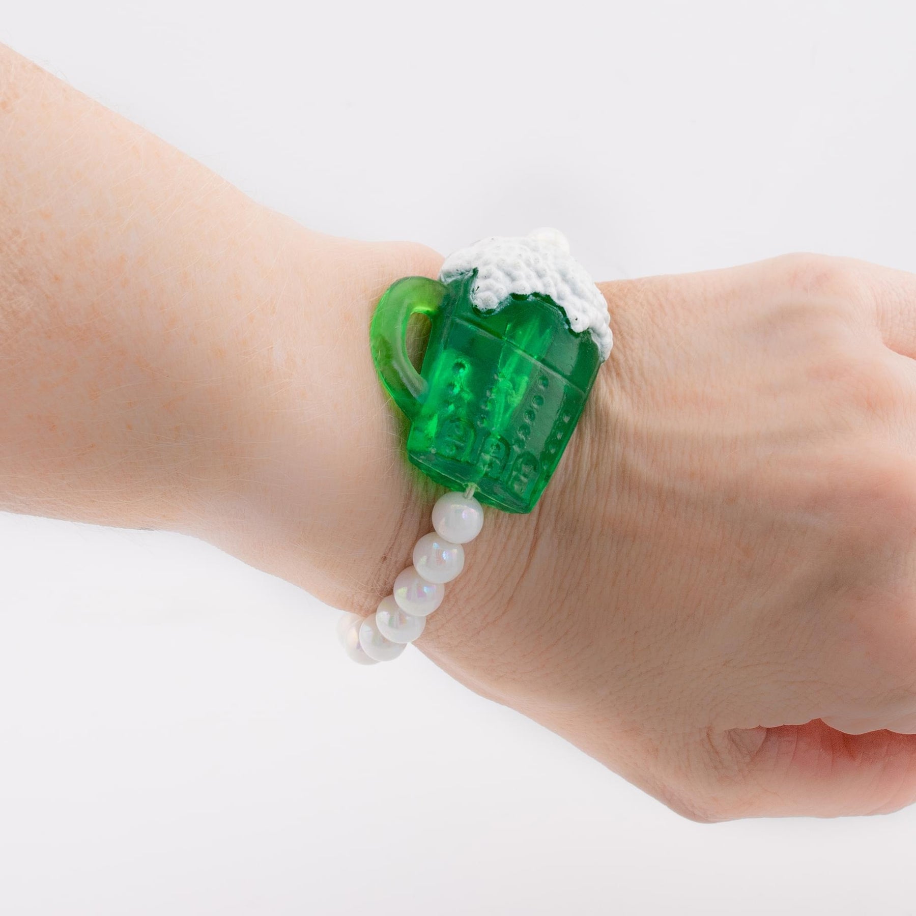 Luck 'O The Irish Green Beer Bead Bracelet