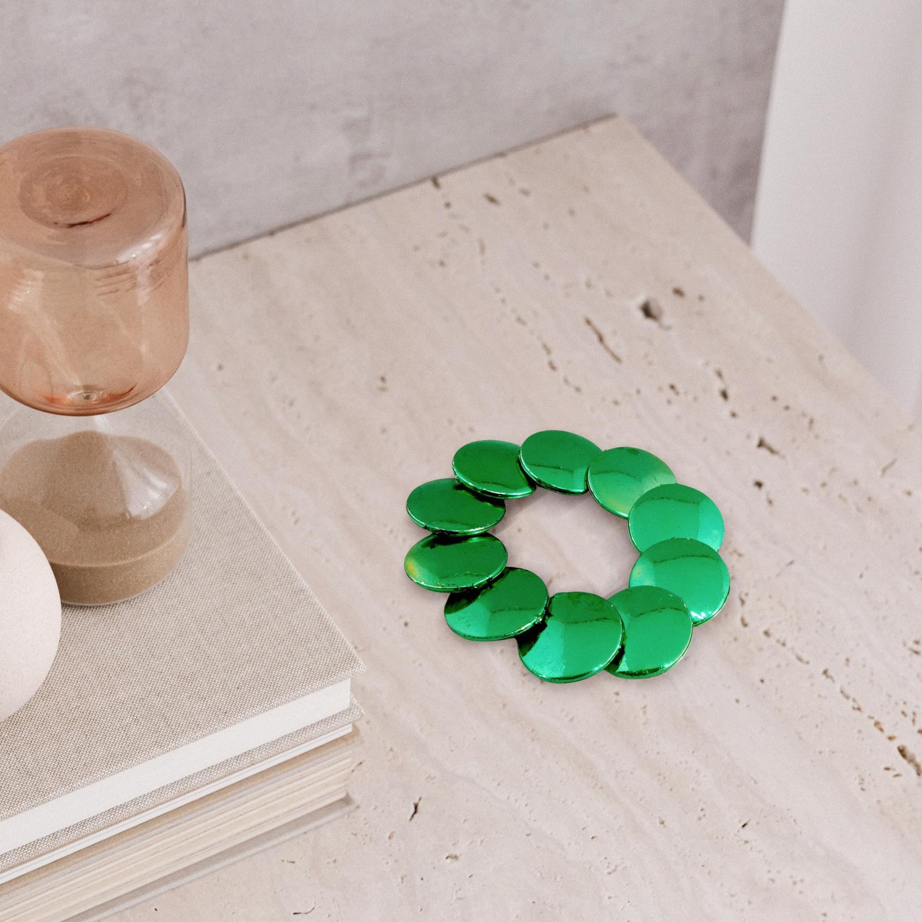 Luck 'O The Irish Green Discs Bead Bracelet