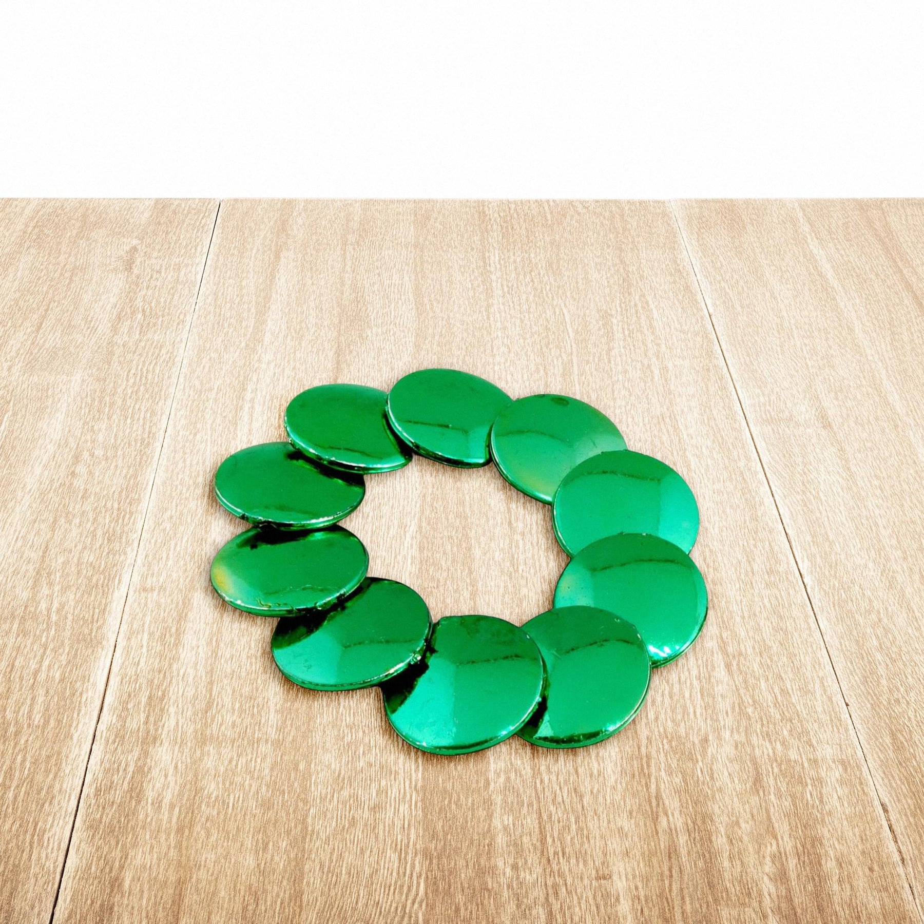 Luck 'O The Irish Green Discs Bead Bracelet