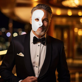 White Half Phantom Of The Opera Adult Costume Mask