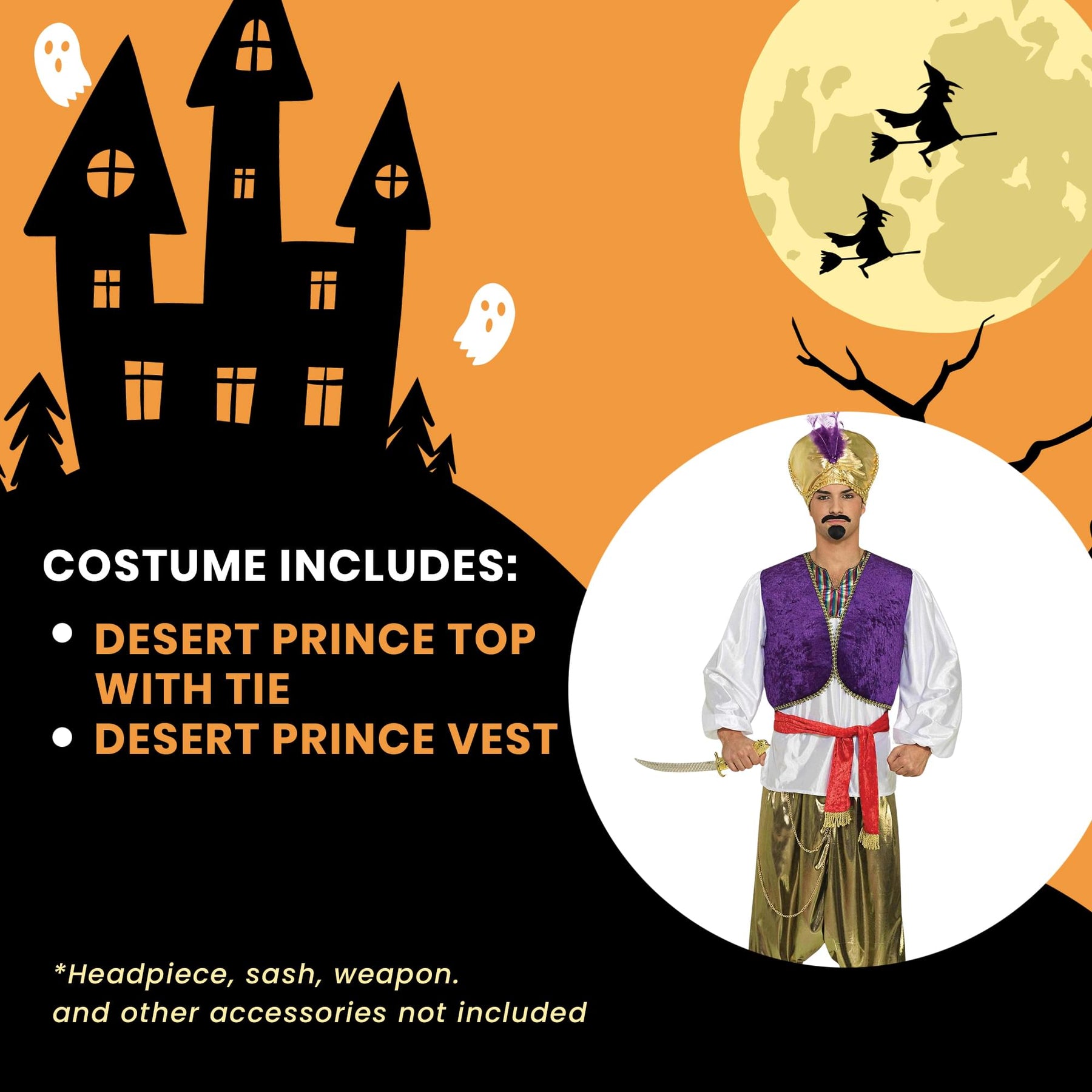 Desert Prince Costume Shirt & Vest