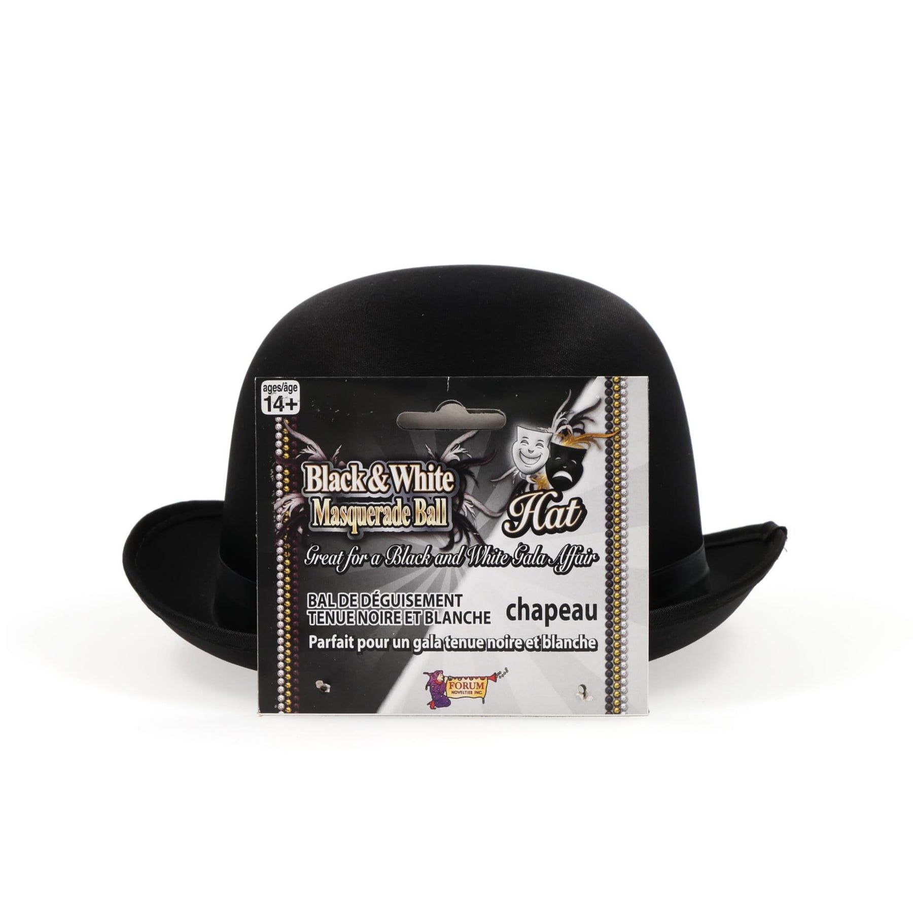 Black Satin Derby Adult Costume Hat